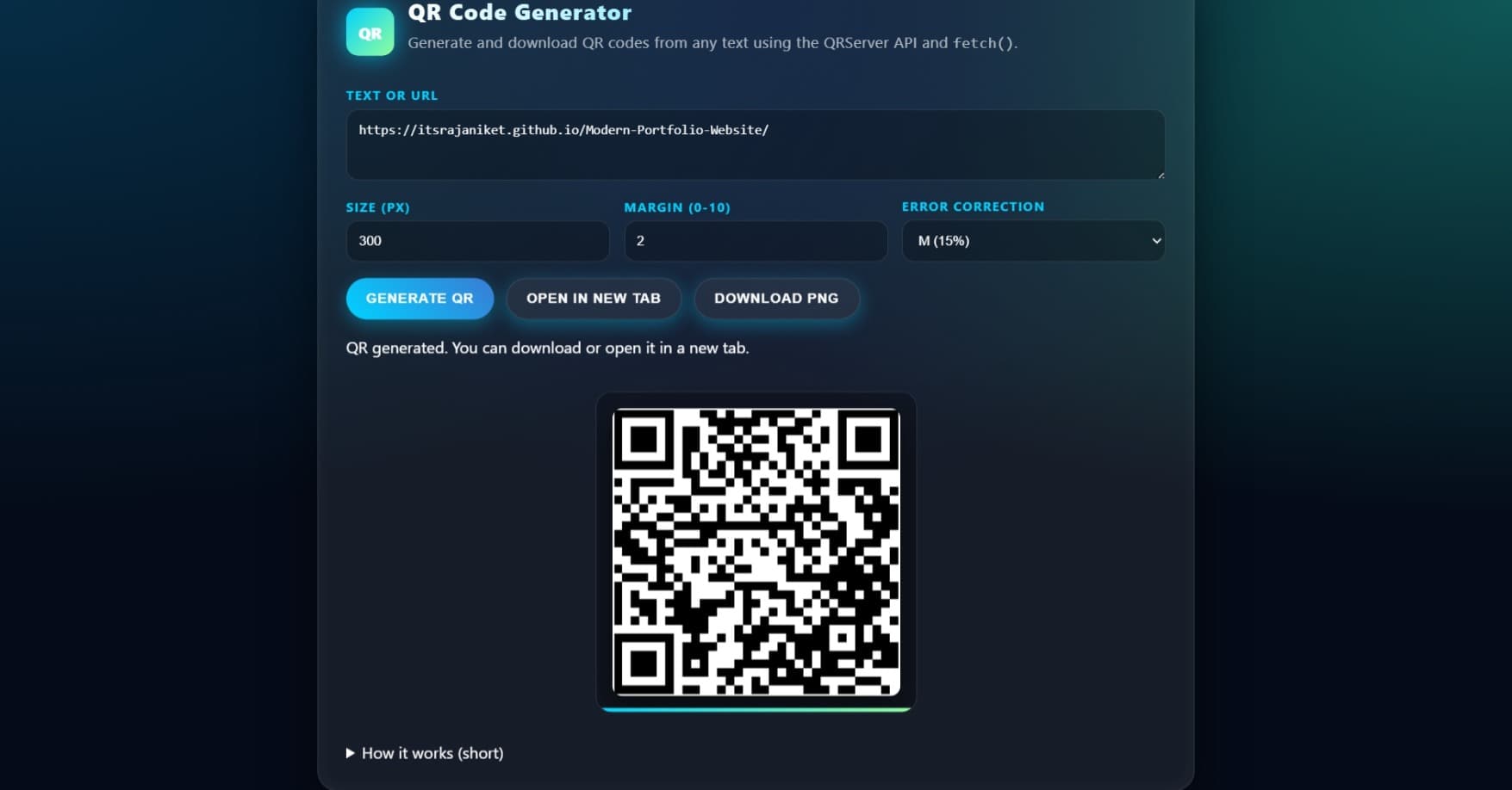 QR Code Generator screenshot